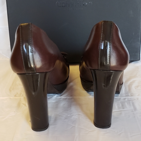 Calvin Klein Collection Dark Brown Platform Loafers - Picture 4 of 8